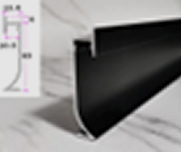 Black Baseboard with LED 80x11mm 6ft