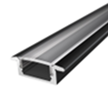 Black Recessed Aluminum Profile - 17x7 mm 8 ft